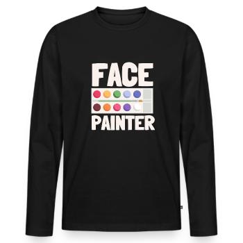 Maquillage et maquillage - T-shirt manches longues Premium bio Homme - noir - Devant - Nico (187cm)