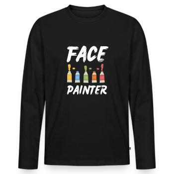 Maquillage et maquillage - T-shirt manches longues Premium bio Homme - noir - Devant - Nico (187cm)