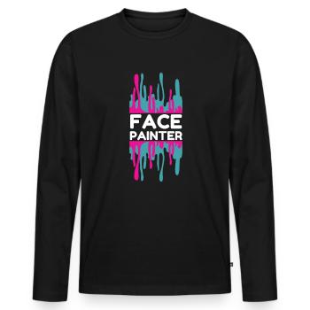 Maquillage et maquillage - T-shirt manches longues Premium bio Homme - noir - Devant - Nico (187cm)