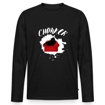 Chonk Cat Obésité - T-shirt manches longues Premium bio Homme - noir - Devant - Nico (187cm)