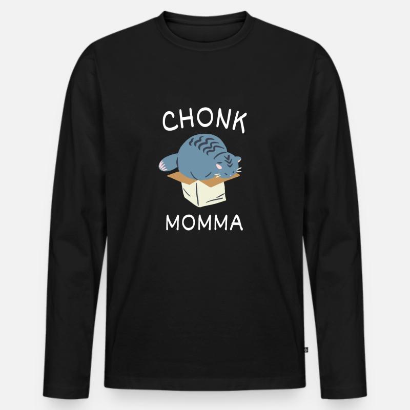 Chonk Cat Obesity - Männer Premium Bio Langarmshirt - Schwarz