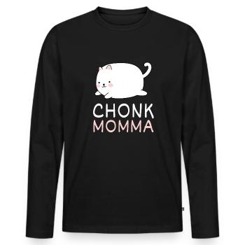 Chonk Cat Obésité - T-shirt manches longues Premium bio Homme - noir - Devant - Nico (187cm)