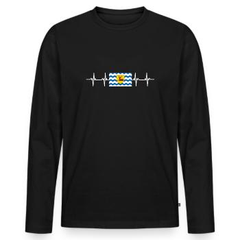 Royaume-Uni Hertfordshire Flag - T-shirt manches longues Premium bio Homme - noir - Devant - Nico (187cm)