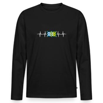 Royaume-Uni Cumbria Flag - T-shirt manches longues Premium bio Homme - noir - Devant - Nico (187cm)