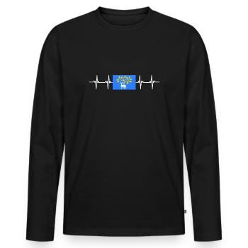Drapeau du Berkshire du Royaume-Uni - T-shirt manches longues Premium bio Homme - noir - Devant - Nico (187cm)