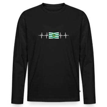 Royaume-Uni Wiltshire Flag - T-shirt manches longues Premium bio Homme - noir - Devant - Nico (187cm)