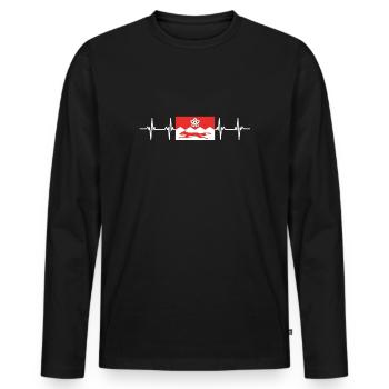 Royaume-Uni Leicestershire Flag - T-shirt manches longues Premium bio Homme - noir - Devant - Nico (187cm)