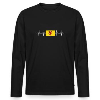 Drapeau du Somerset du Royaume-Uni - T-shirt manches longues Premium bio Homme - noir - Devant - Nico (187cm)