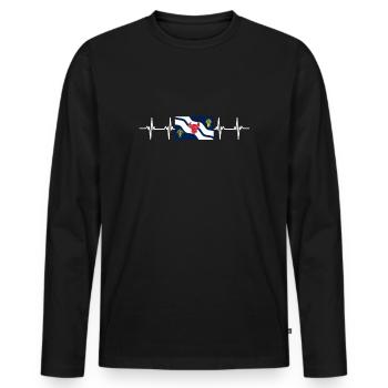 Royaume-Uni Drapeau de l’Oxfordshire - T-shirt manches longues Premium bio Homme - noir - Devant - Nico (187cm)