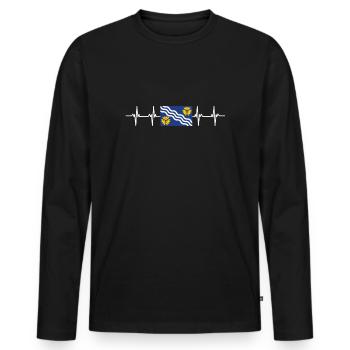 Royaume-Uni Merseyside Flag - T-shirt manches longues Premium bio Homme - noir - Devant - Nico (187cm)