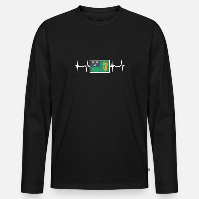 Irish Ireland Dublin Flag - Männer Premium Bio Langarmshirt - Schwarz