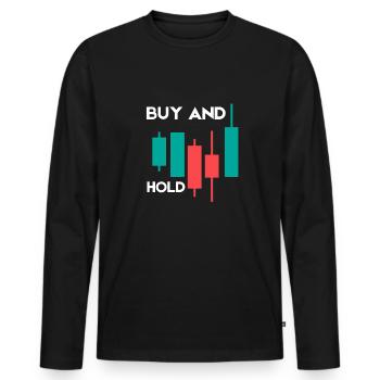 Investment Strategy Buy And Hold - Men's Premium Organic Long Sleeve Shirt - black - Front - Nico (187cm)