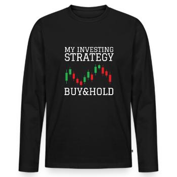 Investment Strategy Buy And Hold - Men's Premium Organic Long Sleeve Shirt - black - Front - Nico (187cm)