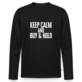 Investment Strategy Buy And Hold - Men's Premium Organic Long Sleeve Shirt - black - Front - Nico (187cm)