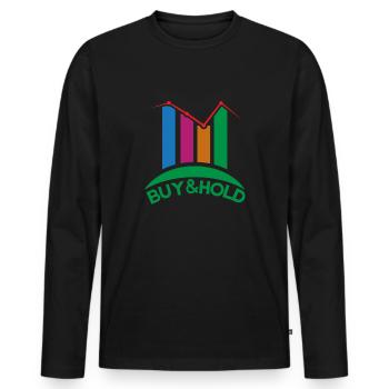 Investment Strategy Buy And Hold - Men's Premium Organic Long Sleeve Shirt - black - Front - Nico (187cm)