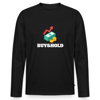 Investment Strategy Buy And Hold - Men's Premium Organic Long Sleeve Shirt - black - Front - Nico (187cm)