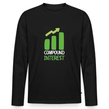 Investment Strategy Buy And Hold - Men's Premium Organic Long Sleeve Shirt - black - Front - Nico (187cm)