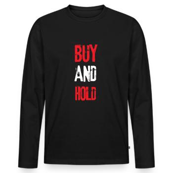 Investment Strategy Buy And Hold - Men's Premium Organic Long Sleeve Shirt - black - Front - Nico (187cm)