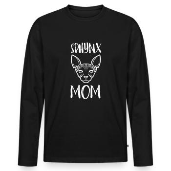 Sphynx Maman Chat Sans Poils Propriétaire de Chat - T-shirt manches longues Premium bio Homme - noir - Devant - Nico (187cm)