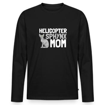 Sphynx Mom Cat Hairless Cat Owner - Men's Premium Organic Long Sleeve Shirt - black - Front - Nico (187cm)