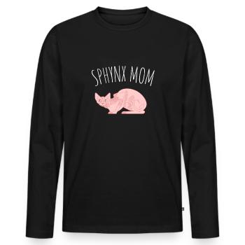 Sphynx Mom Cat Hairless Cat Owner - Men's Premium Organic Long Sleeve Shirt - black - Front - Nico (187cm)