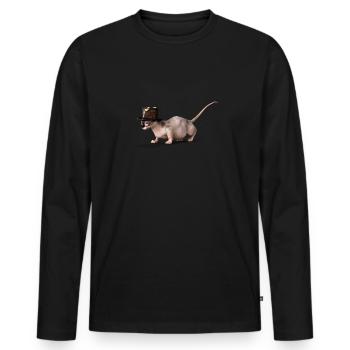Sphynx Maman Chat Sans Poils Propriétaire de Chat - T-shirt manches longues Premium bio Homme - noir - Devant - Nico (187cm)