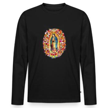Our Lady Of Guadalupe Virgin Mary - Men's Premium Organic Long Sleeve Shirt - black - Front - Nico (187cm)