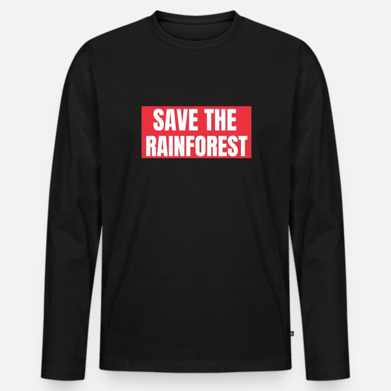 Save The Rainforest - Männer Premium Bio Langarmshirt - Schwarz