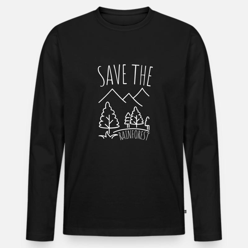 Save The Rainforest - Männer Premium Bio Langarmshirt - Schwarz