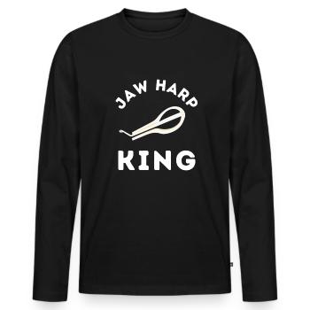 Bouche de Juif Harpe Mâchoire Harpe Basse - T-shirt manches longues Premium bio Homme - noir - Devant - Nico (187cm)