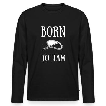 Bouche de Juif Harpe Mâchoire Harpe Basse - T-shirt manches longues Premium bio Homme - noir - Devant - Nico (187cm)