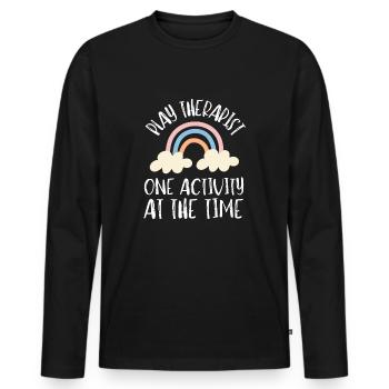 Play Therapist - Recreational Therapy Therapist RT - Men's Premium Organic Long Sleeve Shirt - black - Front - Nico (187cm)