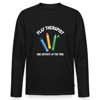 Play Therapist - Recreational Therapy Therapist RT - Men's Premium Organic Long Sleeve Shirt - black - Front - Nico (187cm)