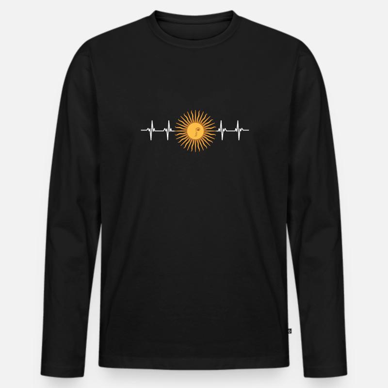 Argentina Flag - Männer Premium Bio Langarmshirt - Schwarz