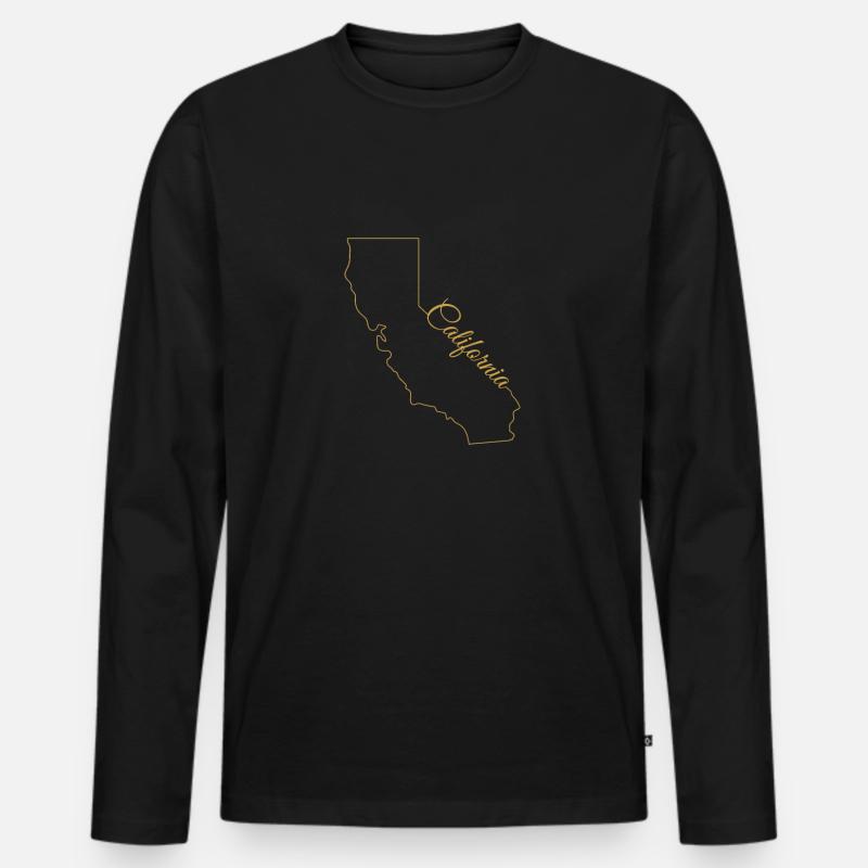 California This Place - Männer Premium Bio Langarmshirt - Schwarz