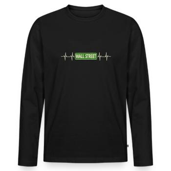 NY Stock Exchange Bull - Men's Premium Organic Long Sleeve Shirt - black - Front - Nico (187cm)