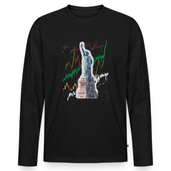 NY Stock Exchange Bull - Men's Premium Organic Long Sleeve Shirt - black - Front - Nico (187cm)