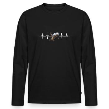 NY Stock Exchange Bull - Men's Premium Organic Long Sleeve Shirt - black - Front - Nico (187cm)