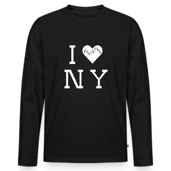 NY Stock Exchange Bull - Men's Premium Organic Long Sleeve Shirt - black - Front - Nico (187cm)