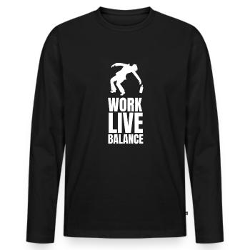 This job makes me drink - Men's Premium Organic Long Sleeve Shirt - black - Front - Nico (187cm)