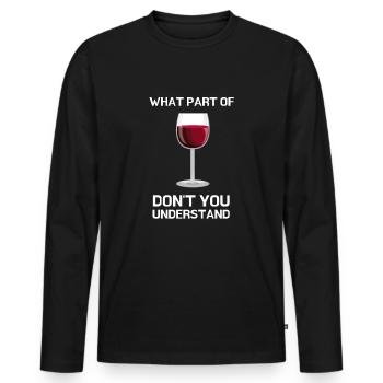 Dégustation de vin - Le vin est ma couleur préférée - T-shirt manches longues Premium bio Homme - noir - Devant - Nico (187cm)