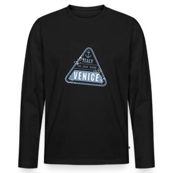 Venice Gondola Italy Venezia - Men's Premium Organic Long Sleeve Shirt - black - Front - Nico (187cm)