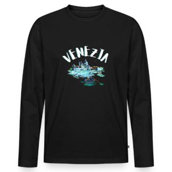 Venice Gondola Italy Venezia - Men's Premium Organic Long Sleeve Shirt - black - Front - Nico (187cm)