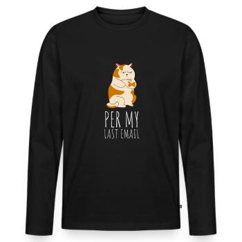 Bureau sarcastique - Par mon dernier e-mail - T-shirt manches longues Premium bio Homme - noir - Devant - Nico (187cm)