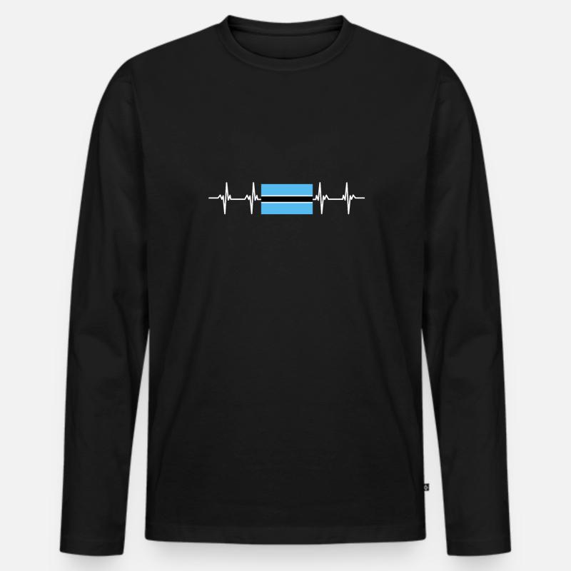African Flag - Botswana - Männer Premium Bio Langarmshirt - Schwarz