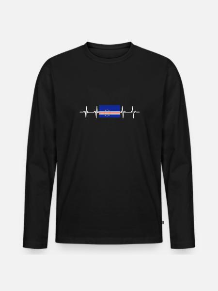 African Flag - Cape Verde - Men's Premium Organic Long Sleeve Shirt - black