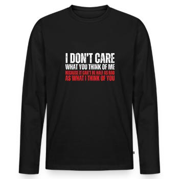LGBTQ - Jeg er ligeglad med, hvad du synes om mig - Premium økologisk langærmet T-shirt til mænd - sort - Foran - Nico (187cm)