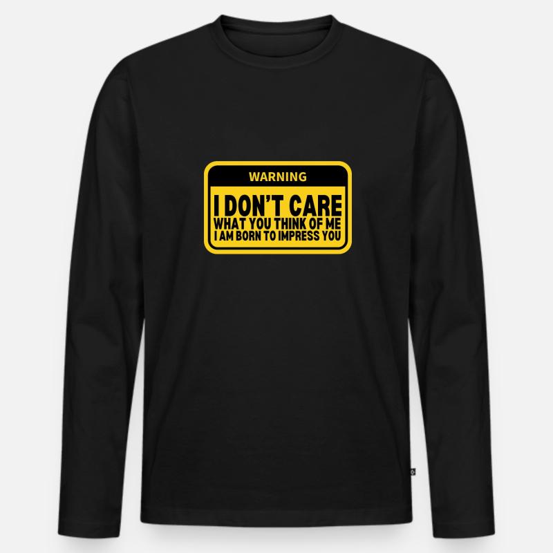 LGBTQ - I dont care what you think about me - Männer Premium Bio Langarmshirt - Schwarz