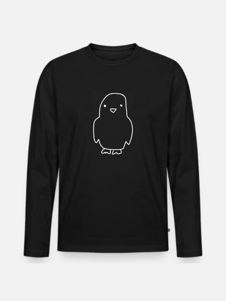 Bird Animal Symbol - Men's Premium Organic Long Sleeve Shirt - black