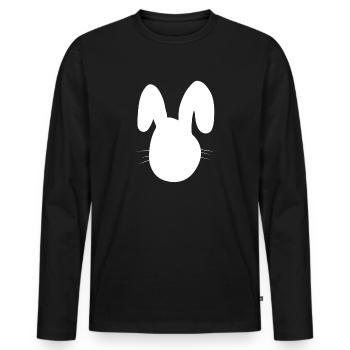 Hase Tier Symbol Tiere - Männer Premium Bio Langarmshirt - Schwarz - Vorne - Nico (187cm)